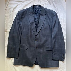 Lauren Ralph Lauren Plaid Blazer Sport Coat Two Button Blue SZ 46R
